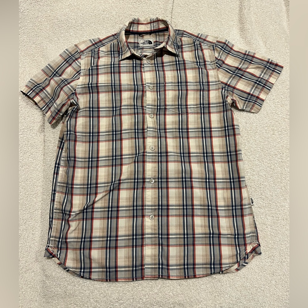 The North Face Men's Casual Plaid Shirt - Red, Blue, Cream